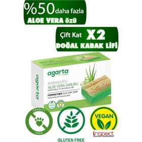 Agarta 2x125 gr Doğal Kabak Lifli El Yapımı Aloe Vera Sabunu