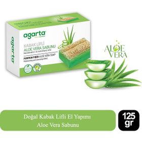 Agarta 2x125 gr Doğal Kabak Lifli El Yapımı Aloe Vera Sabunu