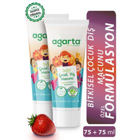 Agarta 2x75 ML Doğal Florürsüz Çocuk Çilekli Diş Macunu