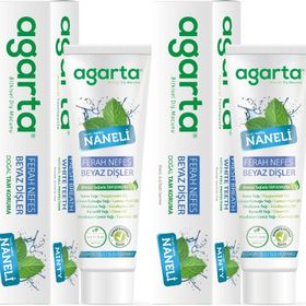 Agarta 4x100 ml Doğal Yoğun Naneli Florürsüz Ferah Nefes Diş Macunu