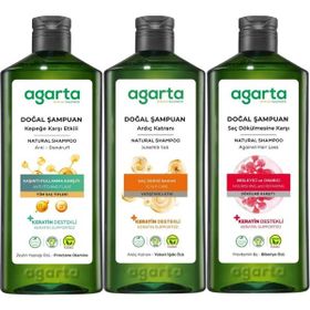 Agarta Ardıç Katranı - Keratin - Saç Dökülmesine Karşı 3x400 ml Doğal Şampuan