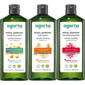 Agarta Ardıç Katranı - Keratin - Saç Dökülmesine Karşı 3x400 ml Doğal Şampuan