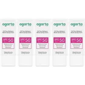 Agarta Cilt Tonu Eşitleyici 5x50 ml Renkli Kapatıcı Etkili SPF+50 Güneş Kremi