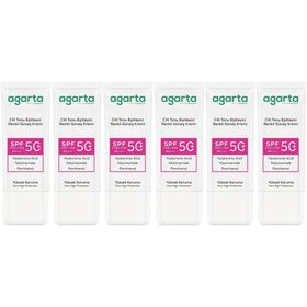 Agarta Cilt Tonu Eşitleyici 6x50 ml Renkli Kapatıcı Etkili SPF+50 Güneş Kremi