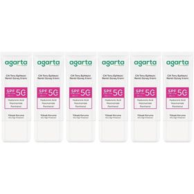 Agarta Cilt Tonu Eşitleyici 6x50 ml Renkli Kapatıcı Etkili SPF+50 Güneş Kremi