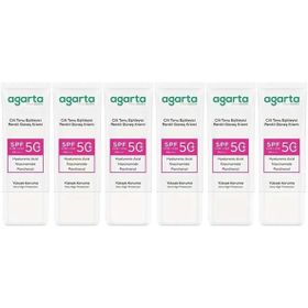 Agarta Cilt Tonu Eşitleyici 6x50 ml Renkli Kapatıcı Etkili SPF+50 Güneş Kremi
