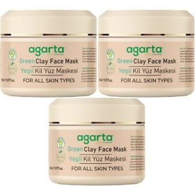 Agarta Doğal 3x150 ml Yeşil Kil Yüz Maskesi