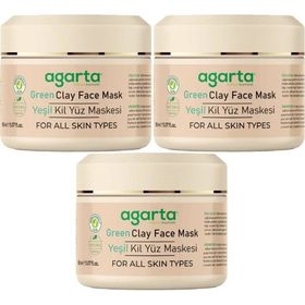 Agarta Doğal 3x150 ml Yeşil Kil Yüz Maskesi