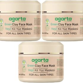 Agarta Doğal 3x150 ml Yeşil Kil Yüz Maskesi