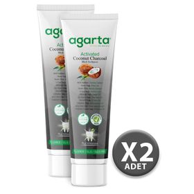 Agarta Doğal Hindistan Cevizi Özlü Aktif Karbonlu 2x100 ml Diş Macunu + 20 ml Argan Kremi