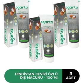 Agarta Doğal Hindistan Cevizi Özlü Aktif Karbonlu 3x100 ml Diş Macunu