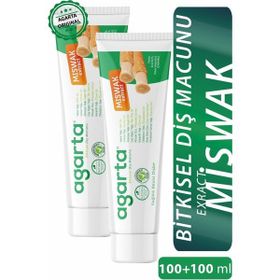 Agarta Doğal Misvak Özlü Florürsüz 2x100 ml Diş Macunu + 20 ml Argan Kremi