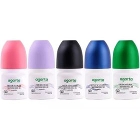Agarta Fresh Flower-Lycia-Patchouli Deep-Sensation-Natural 5x50 ml Kadın Roll-On Karma Set