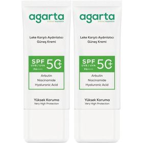 Agarta Leke Karşıtı Aydınlatıcı SPF+50 2x50 ml Yüz Güneş Kremi