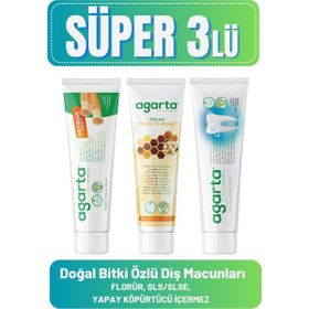 Agarta Misvak 100 ml +Propolis 100 ml + Bitki Özlü 100 ml Çocuk Diş Macunu