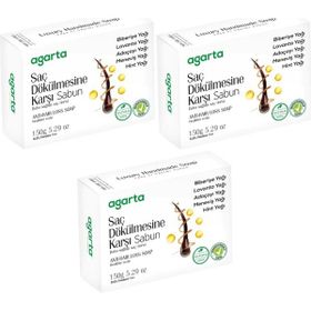 Agarta Saç Dökülmesine Karşı 3x150 gr El Yapımı Doğal Sabun