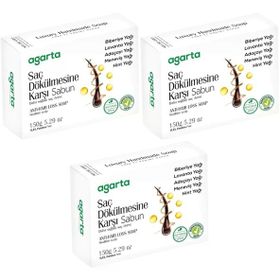 Agarta Saç Dökülmesine Karşı 3x150 gr El Yapımı Doğal Sabun