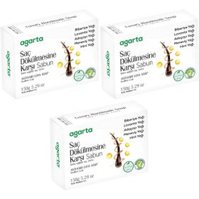 Agarta Saç Dökülmesine Karşı 3x150 gr El Yapımı Doğal Sabun