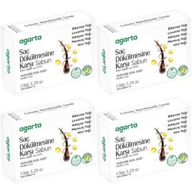 Agarta Saç Dökülmesine Karşı 4x150 gr El Yapımı Doğal Sabun