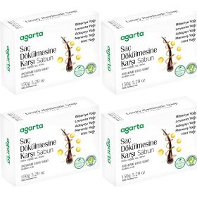 Agarta Saç Dökülmesine Karşı 4x150 gr El Yapımı Doğal Sabun