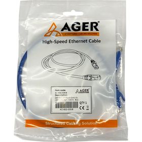 AGER AC-602-005 50 cm UTP Cat6 Mavi CU LSZH AWG 26/7 Patch Kablo