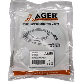 AGER AC-602-030 3 mt UTP Cat6 Gri CU LSZH AWG 26/7 Patch Kablo