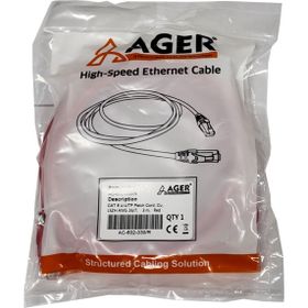 AGER AC-602-030 3 mt UTP Cat6 Kırmızı CU LSZH AWG 26/7 Patch Kablo