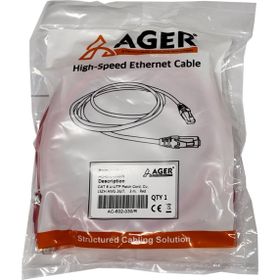 AGER AC-602-030 3 mt UTP Cat6 Kırmızı CU LSZH AWG 26/7 Patch Kablo