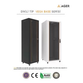 AGER Vega Base 26U W 800 mm D 1000 mm 19 inç Dikili Tip Kabinet
