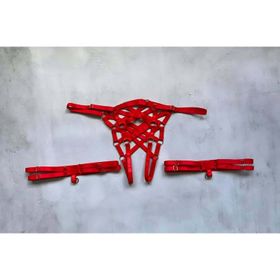 Ağı Açık Fantazi Külot ve Bacak Bandı Takımı Lastik Harnes