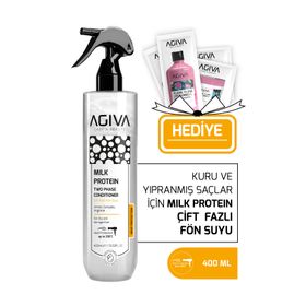 Agiva Care&Beauty 400 ml Milk Protein Onarıcı Besleyici ve Isı Koruyucu Çift Fazlı Fön Suyu