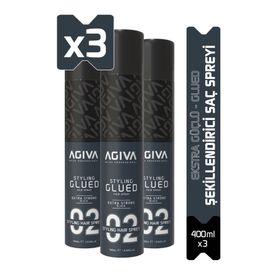 Agiva Glued 3x400 ml Ex. Strong Saç Spreyi