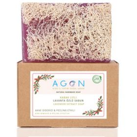 Agon 120 gr El Yapımı Doğal Kabak Lifli Lavanta Sabunu