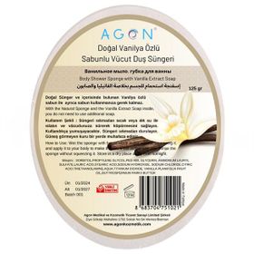 Agon Doğal El Yapımı Vanilya Özlü Sabunlu 125 gr Vücut Duş Süngeri
