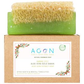 Agon El Yapımı Doğal Kabak Lifli 120 gr Aloe Vera Özlü Sabun