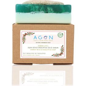 Agon El Yapımı Doğal Kabak Lifli 120 gr Eşek Sütlü Okaliptus Sabunu