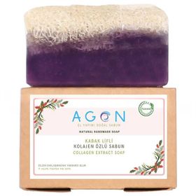 Agon El Yapımı Doğal Kabak Lifli 120 gr Kolajen Özlü Sabun