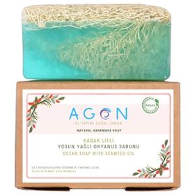 Agon El Yapımı Doğal Kabak Lifli Yosun Yağlı 120 gr Okyanus Sabunu