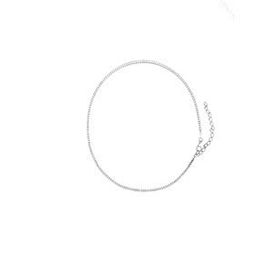 Agora Silver 925 Ayar Gümüş Beyaz Taşlı Choker Su Yolu Kolye