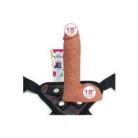 Agorshop Dildo Series Buru 22 cm Çift Katmanlı Kemerli Strapon Penis