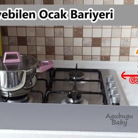 Agubugu Baby 38 x 77 cm Gri Isıya Dayanıklı Genişleyebilen Ocak Bariyeri
