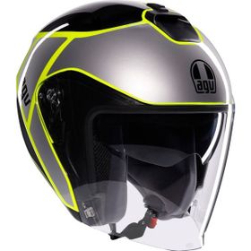 Agv Irides Davao Black Grey Yellow Fluo Renkli Kapalı Kask