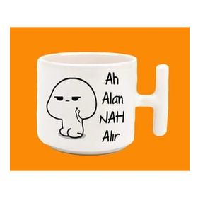 Ah Alan Nah Alır Espirili Baskılı Tkulplu Latte Kupa Bardak
