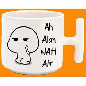 Ah Alan Nah Alır Espirili Baskılı Tkulplu Latte Kupa Bardak