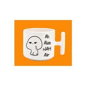 Ah Alan Nah Alır Espirili Baskılı Tkulplu Latte Kupa Bardak