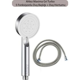 Ahlez Maxima Gri Turbo Fan 5 Fonksiyonlu Duş Seti