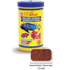 Ahm 250 ml Malawi Cichlid Granulat Etçil Balık Yemi