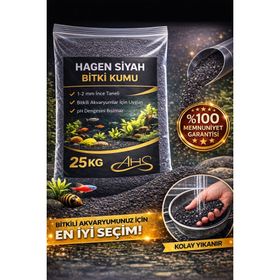 Ahs 25 kg 1-2 mm Hagen Siyah Bitki Kumu Akvaryum Kumu