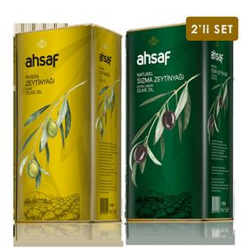 Ahsaf 5 lt Riviera Zeytinyağı Teneke + 5 lt NatüreI Sızma Zeytinyağı Teneke (2 adet)