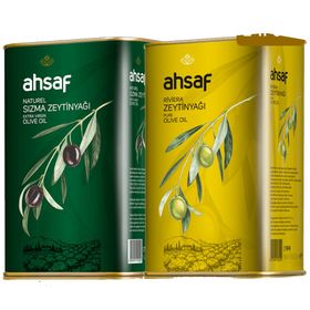 Ahsaf Riviera Zeytinyağı 1 lt Teneke + 1 lt Teneke Natürel Sızma Zeytinyağı (2 adet)